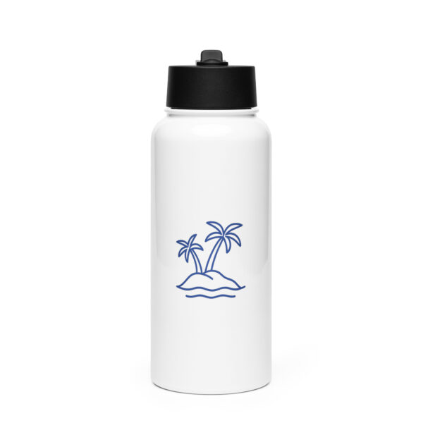 Roestvrijstalen waterfles met een rietjesdeksel